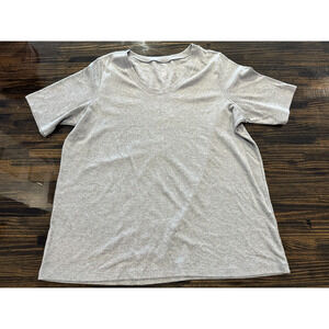 Hue - Short Sleeve Women's Tagless Tee Gray L/XL Pre-Owned